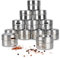 Oak & Steel - Magnetische Gewürzdosen aus Edelstahl (100ml, Silber) - Gewürzbehälter mit Deckel - 2-in-1 Gewürzstreuer zur Aufbewahrung mit magnetischer Dosierhilfe (36)