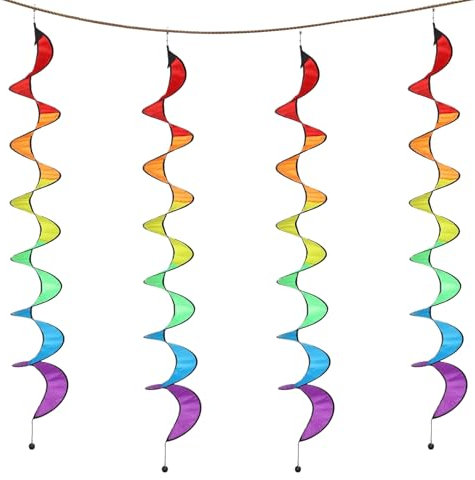 JIEBWCHA Set di 4 girandole a da giardino, per esterni, decorazione esterna, scultura con design spaventapasseri, per giardino, terrazza, balcone, parco giochi, campeggio