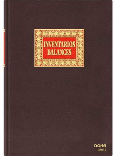 Dohe - Libro inventari ed equilibri - 100 fogli numerati da 100 g/m², formato foglio A4+ (21,5 x 31,5 cm), copertina rigida in tessuto, libro contabile aziende, istituzioni, forniture per ufficio