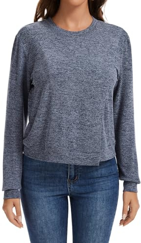Sosolism Top d'allaitement Manches Longues Tshirt de Lactation pour Femmes Enfiler Sweatshirts Allaitement et maternité