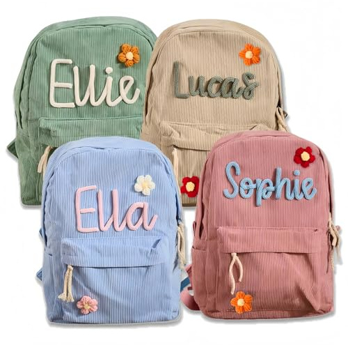 BBGDP Sac À Dos Personnalisé Pour Enfants Sac À Dos En Velours Côtelé Sur Mesure Avec Cordons En Coton Tissés Sac Pour La Rentrée Scolaire Sac de Livre Grande Capacité Pour Enfants