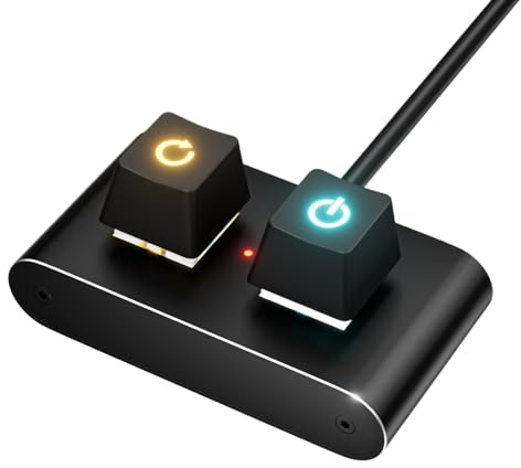Interrupteur à gâchette de bureau – Bouton de lancement externe de 6 cm, module de commande compact, connecteur filaire durable, conception à réponse rapide | Déclencheur d'activation PC fiable pour l