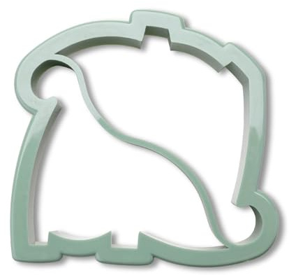 Fackelmann Cortador de galletas con forma de dinosaurio, 12 x 11 x 3 cm, para pan, pasteles y más, color verde grisáceo