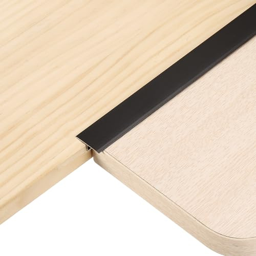 QUARKZMAN 4Pcs 2.9ft x 0.79 Profilés De Transition En T Pour Sol, Bande D'Écart En Alliage D'Aluminium Pour Jonction De Lames De Parquet, Carrelage Et Interstices De Sol, Noir