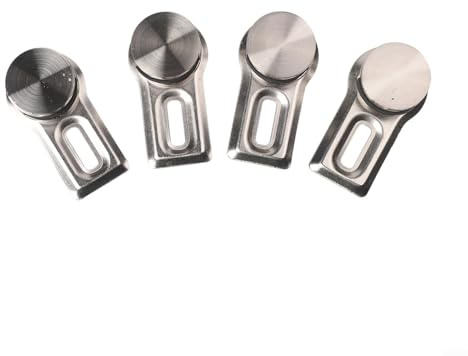 Set di 4 staffe in lega di zinco con inserti in gomma per montaggio resistente di specchi, immagini in vetro acrilico