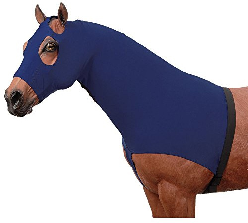 Tough1 Mane Stay Spandex Hood - Navy Blue - Large