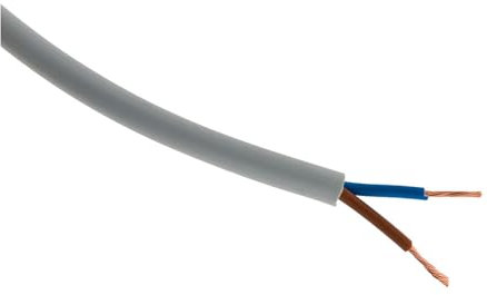 Zenitech Câble d'alimentation électrique H05VV-F 2x1,5mm² Gris - 50m