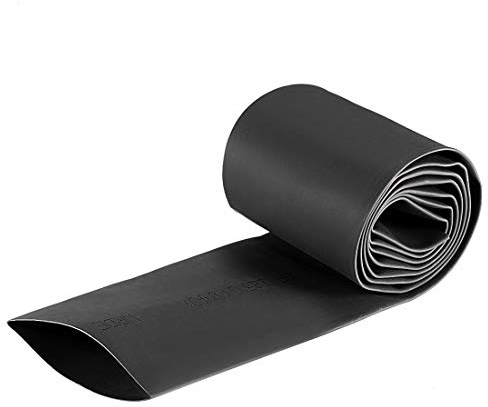 sourcing map Tubo Termorretráctil, Termoretractil 1m Longitud, Ancho Plano de 66mm, Ø 40mm, Relación 2:1, Tubo Termoretractil para Protección el cable, Prevenir la Corrosión del Metal, Negro