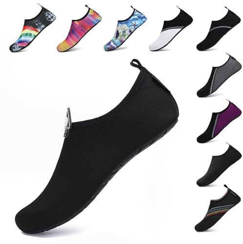 SAGUARO Homme Chaussures de Plage Femme Chaussures d'eau Unisexe Chaussures Aquatiques Séchage Rapide Respirant pour Extérieur Sport Foncé 42/43 EU