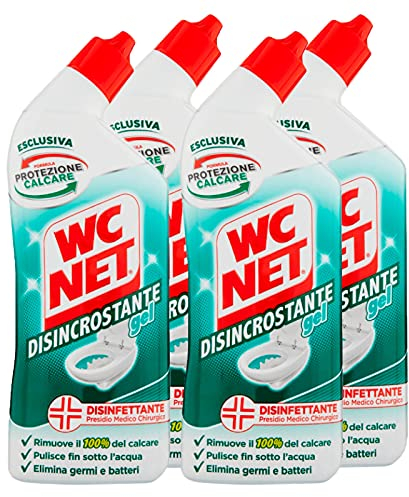 Wc Net - Disincrostante Disinfettante Gel per Sanitari e Superfici, Pulitore Liquido per Wc, 700 ml x 4 Pezzi