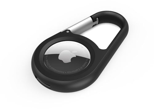 Belkin AirTag Case with Carabiner, Secure Holder Protective Cover for Air Tag with Scratch Resistance Accessory - (Black)