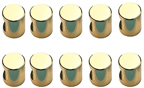 SagaSave 10 Pcs Gold Cylinder Cabinet Knobs, Single Hole Aluminum Alloy Hardware Knobs Fit for Cupboard, Drawer, Wardrobe, Kitchen
