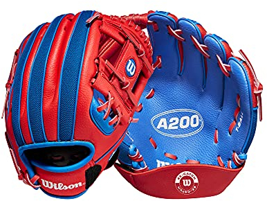 Wilson Unisex, Teenager A200 EZ Catch Baseball-Handschuh, Royal/Rot, 10