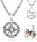 REDSUN Kompass Medaillon Herren 925 Sterling Silber Medaillon Kompass Kette Foto Medaillons Männer Amulett Kompass Schmuck Geschenke für Männer Frauen