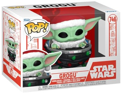 Funko Pop! Star Wars: Mando Holiday - Grogu (The Child, Baby Yoda) Pram - The Mandalorian - Vinyl-Sammelfigur - Geschenkidee - Offizielle Handelswaren - Spielzeug Für Kinder und Erwachsene - TV Fans