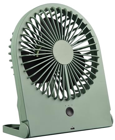 Ventilateur de table Reality Breezy R044-49, plastique vert pistache, 2 watts, à piles, USB-C, 3 niveaux