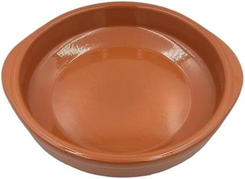Cazuela tartera olla baja en barro esmaltado - AIR FRYER - HORNO - MICROONDAS - LAVAVAJILLAS - FUEGO DIRECTO (28 cms)