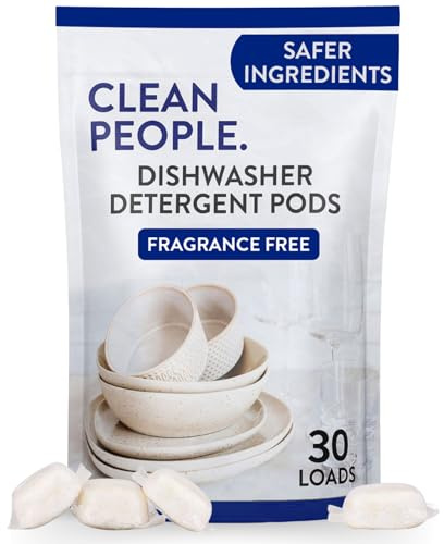 The Clean People diskmaskinstabletter – skär fett och sköljningar glittrande rena – restfria – fosfatfria diskkapslar – doftfri, 30-pack