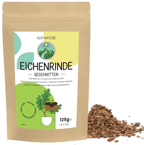 Alpi Nature Eichenrinde 125g, Eichenrinde geschnitten, Kräutertee, Eichenrindentee, Tee lose