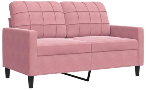 vidaXL Sofá de 2 plazas Terciopelo Rosa 120 cm