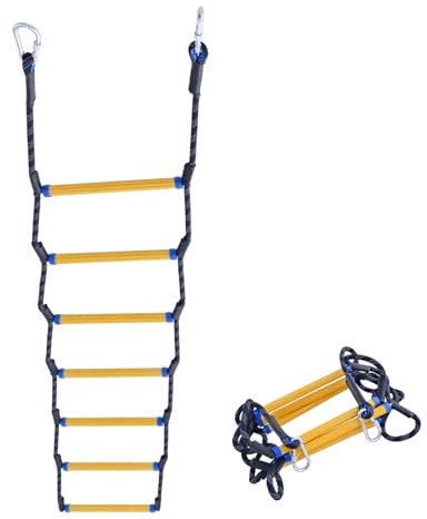 LZ.MZXU Boat Rope Ladder - 7 Step Heavy Duty & Safe Ladder, Compact Portable Design, Easy to Use for Swimming, Diving, Boat Rescue | Ideal for Swimmers, Fishermen, Family Water Activities