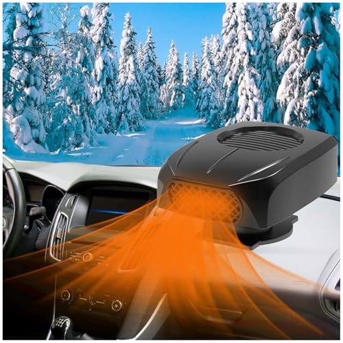 EONDEVO Schnelles Heizen Auto Heizlüfter, 3-in-1 Windschutzscheiben Defroster Demister 12V mit Universelle Kugelverstellung und Zwei Modi zum Winterliche Erwärmung Sicheres Fahren