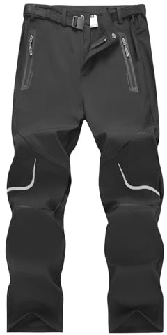 LY4U Senderismo Pantalones para Hombre, Pantalones de Exterior Transpirables Safari Pesca Ligera de Viaje Rápido en Seco con Cintura Ajustable