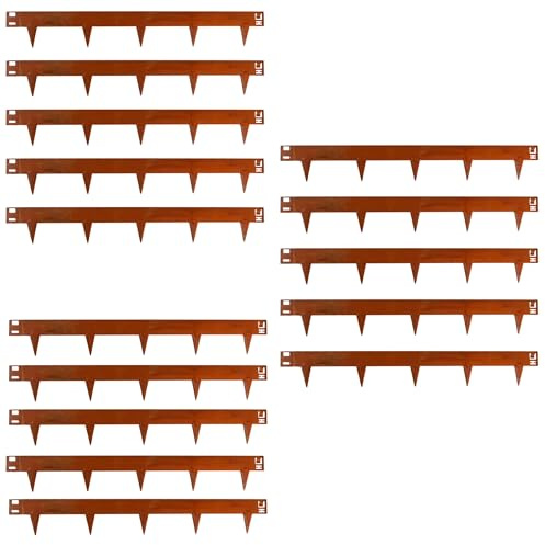 UNIGARDIA Bordura Corten per Giardino in Metallo per Prato 15 m - Bordatura Aiuole Giardino Alta 150 mm - Bordure per Aiuole Flessibile, Corten