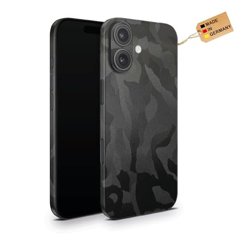 TF Skins Skins Compatible avec iPhone 17, Film de protection d'écran Couverture complète à 360° avec découpe du logo (Shadow Black)