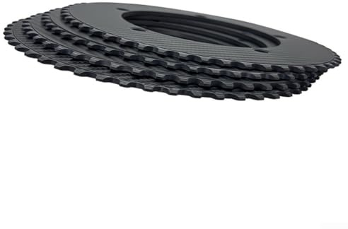 Pumixiy Cadena de fibra de carbono para bicicletas de engranaje fijo con montaje BCD144 y relaciones de transmisión 49T-64T, componente ligero de una sola velocidad (49T)
