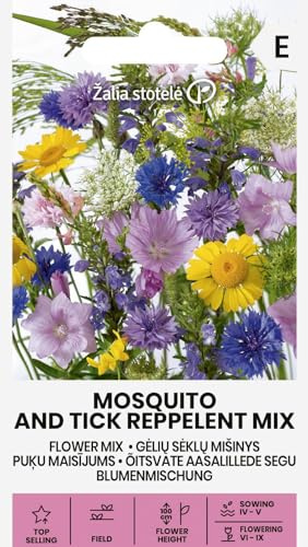 Zalia stotele | Miscela di fiori - MOSQUITO & TICK REPELLENT MIX Sementi di fiori | 22 specie profumate anti-zanzare e zecche | Per balcone terrazza giardino | Semi da prato