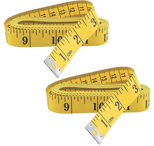 2Pcs Soft Measuring Tape for Body and Sewing, 120 Inch 300 cm Flexible Tailor Tape Measure, Dual Scale Fabric Measuring Tool for Dressmaking Fitness Craft with Inches and Centimetres