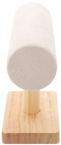 Housoutil Expositor de Pulseras de Madera Acabado Microfibra Beige Soporte Compacto para Almacenamiento y Exhibición de Joyas Adecuado para Organizar Pulseras Brazaletes y Collares Hogar