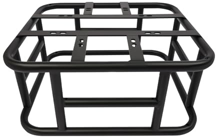Cesta trasera para bicicleta, 15 kg, cesta de hierro para bicicleta eléctrica y bicicleta de montaña, cesta universal negra para mochilas escolares y compras, 34 x 30 x 15 cm