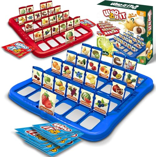 Quién Es Quién? Quién es Divertido Juego de Mesa Juegos de Adivinanzas 96 Piezas Cartas Familiares Juego de Preguntas Actividades Recreativas para Familias y Fiestas
