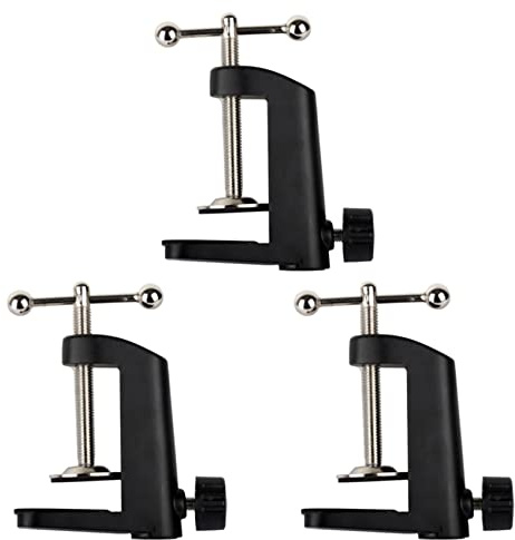 Ehwisbe 3X Clip de Montaje Pesada Mesa de Metal para Tijera Soporte de Brazo con Brazo de Suspensión MicróFono