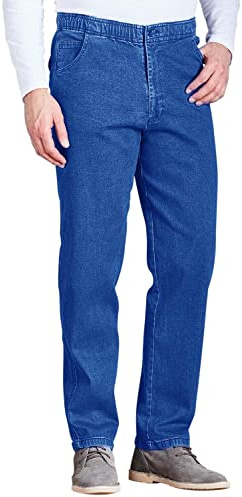 Chums Men's Comfort Fit Elasticated Waist Drawcord Denim Trouser Jeans Blue 38W / 27L