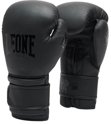 LEONE 1947, Black Edition Boxing Gloves, Unisex Adult, Black, 16 oz, GN059