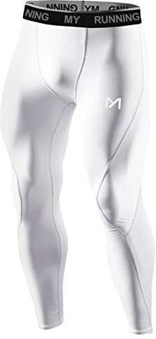 MEETYOO kompressionsbyxor män, sport leggings andningsfunktion fitness strumpbyxor baslager byxor lång, för löpning cykling