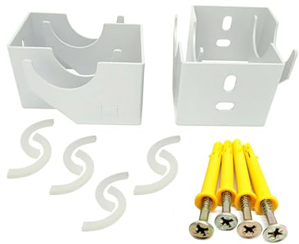 Heizkörper-Wandhalterungen – Designer-Heizkörperhalterung mit zwei Armen, vertikale Säule x 4 – (A) 62 mm x (B) 55 mm x (C) 34,5 mm – geeignet für weiße Heizkörper