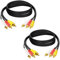 Qneneam 2 Pcs 1.5m 3 RCA/Phono Male Plug to 3 RCA, Triple 3 x RCA Phono Plugs, RCA Audio Video AV TV Cable Lead, Male to Male Cable, High-Performance Connection for Enhanced Audio & Video Experience