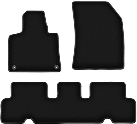 Wielganizator Velours Fußmatten passend für Citroen C4 Spacetourer (2013-2018) | Qualität: Basic - Genaue Passform, rutschfeste Untregrund 3-teilig - Schwarz
