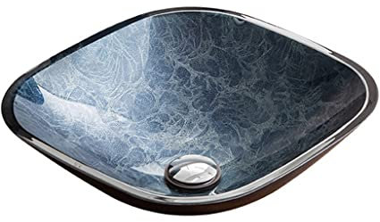 VNNHGB Badezimmerwaschbecken, Unterbauwaschbecken, Aufsatzwaschbecken, Aufsatzwaschbecken aus gehärtetem Glas, Waschbecken für Zuhause, Waschbecken, Aufsatzwaschbecken, Waschtisch