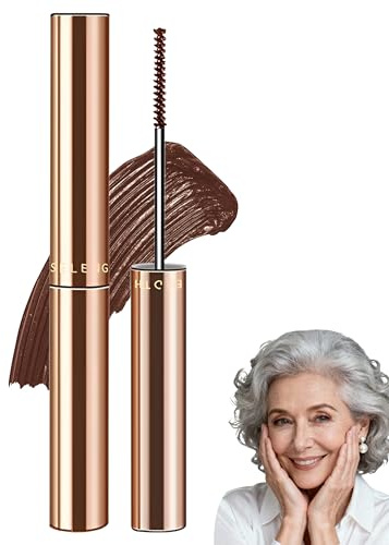Jutqut Wimperntusche für ältere Frauen, Wasserfeste Langanhaltende Braune Mascara Natürlich, Hypoallergen für Mehr Volumen und Länge Bei Dünner Werdenden, 02