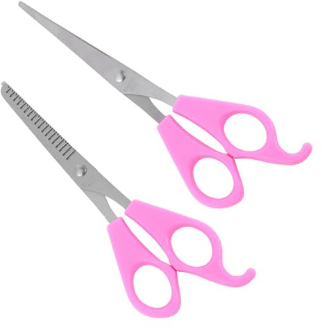 Healvian 2 Piezas Tijeras de Peluquería de Inoxidable de Tijeras de Corte y Entresacado para y Prácticas para Profesionales y Principiantes