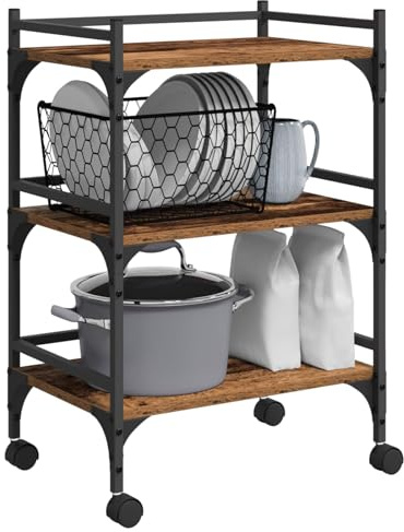 vidaXL Carro de Cocina Madera Vieja 50 x 35 x 75.5 cm