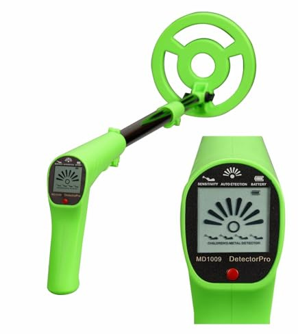 Rilevatori di metalli LCD per bambini Materiali ABS leggeri Altezza regolabile 6 pollici Rilevamento di profondità All'aperto Attrezzatura di esplorazione Stelo regolabile Metal Detector per bambini
