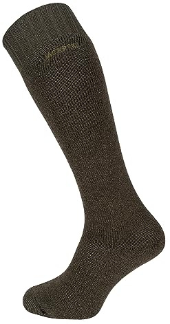 JACK PYKE Mens Wellington Boot Socks – Long Socks Mens with Moisture Wicking, Soft Thermal Fleece, Hardwearing Boot Socks for work, Walking, Hiking, Cold Weather – Green/Brown, UK 8–11