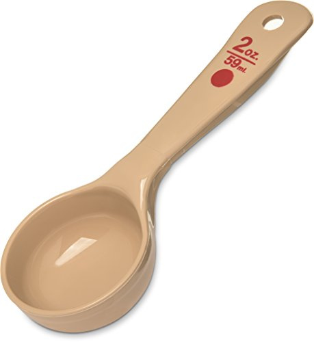 Carlisle FoodService Products Measure Miser Plastic Measuring Spoon with Short Handle, 2 Ounces, Beige, 1 Count (Pack of 1)