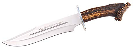 Muela Cuchillo de Caza Magnum MAGNUM-26 hoja de acero ACX-380 de 26 cm y empuñadura de asta de ciervo. Aparece en la película Seraphim Falls para Caza, Pesca, Supervivencia y Bushcraft + Portabotellas